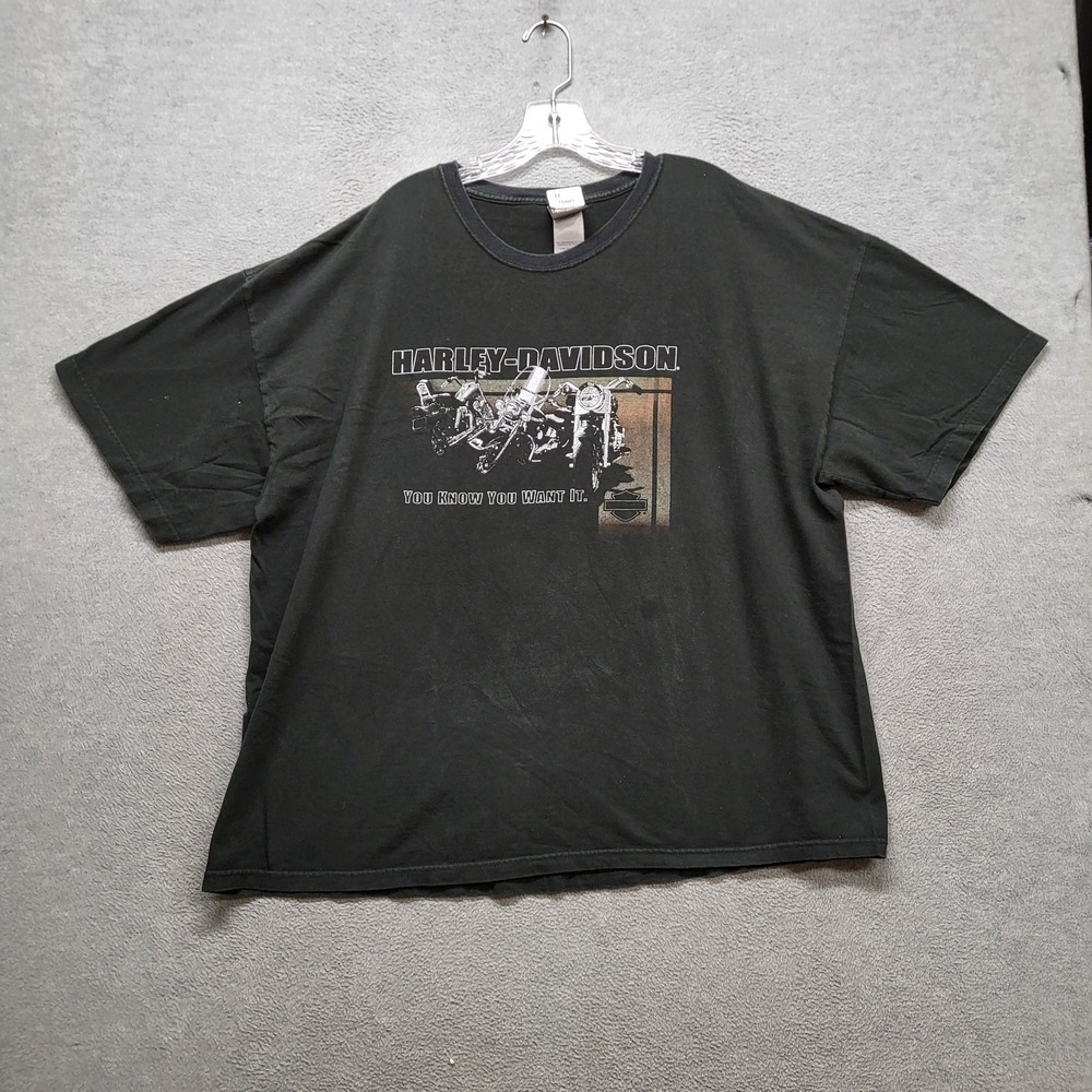 Harley-Davidson Men Shirt 3XL Black Graphic Motorcycle Eagle Detroit MI Y2K READ
